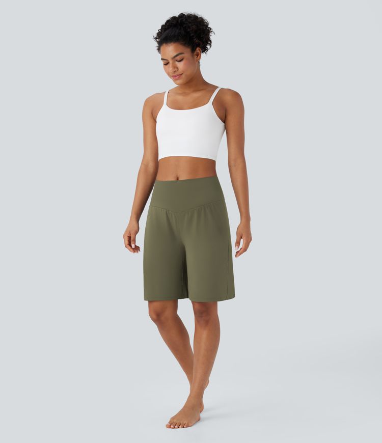 SoftlyZero™ Airy High Waisted Pockets Cool Touch Yoga Bermuda Running Shorts