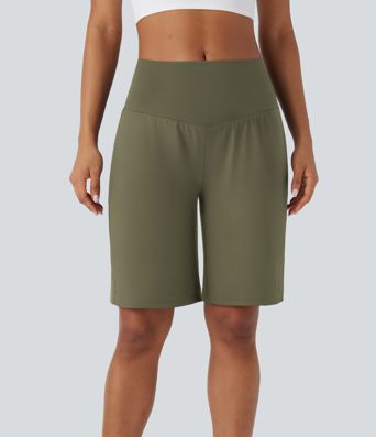 SoftlyZero™ Airy High Waisted Pockets Cool Touch Yoga Bermuda Running Shorts