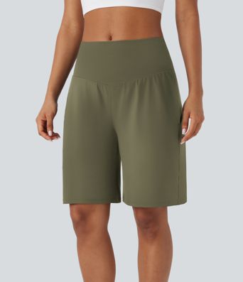 SoftlyZero™ Airy High Waisted Pockets Cool Touch Yoga Bermuda Running Shorts