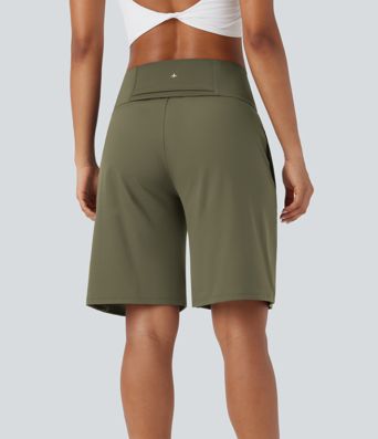 SoftlyZero™ Airy High Waisted Pockets Cool Touch Yoga Bermuda Running Shorts