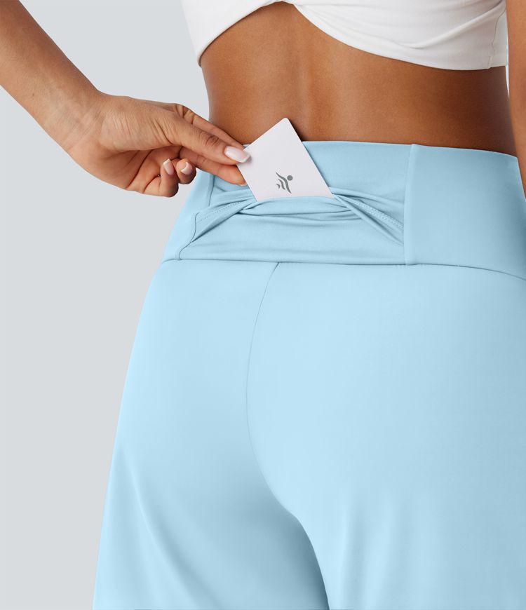 SoftlyZero™ Vzdušné Vysoké Šortky na Jogu s Vreckami a Chladivým Efektom