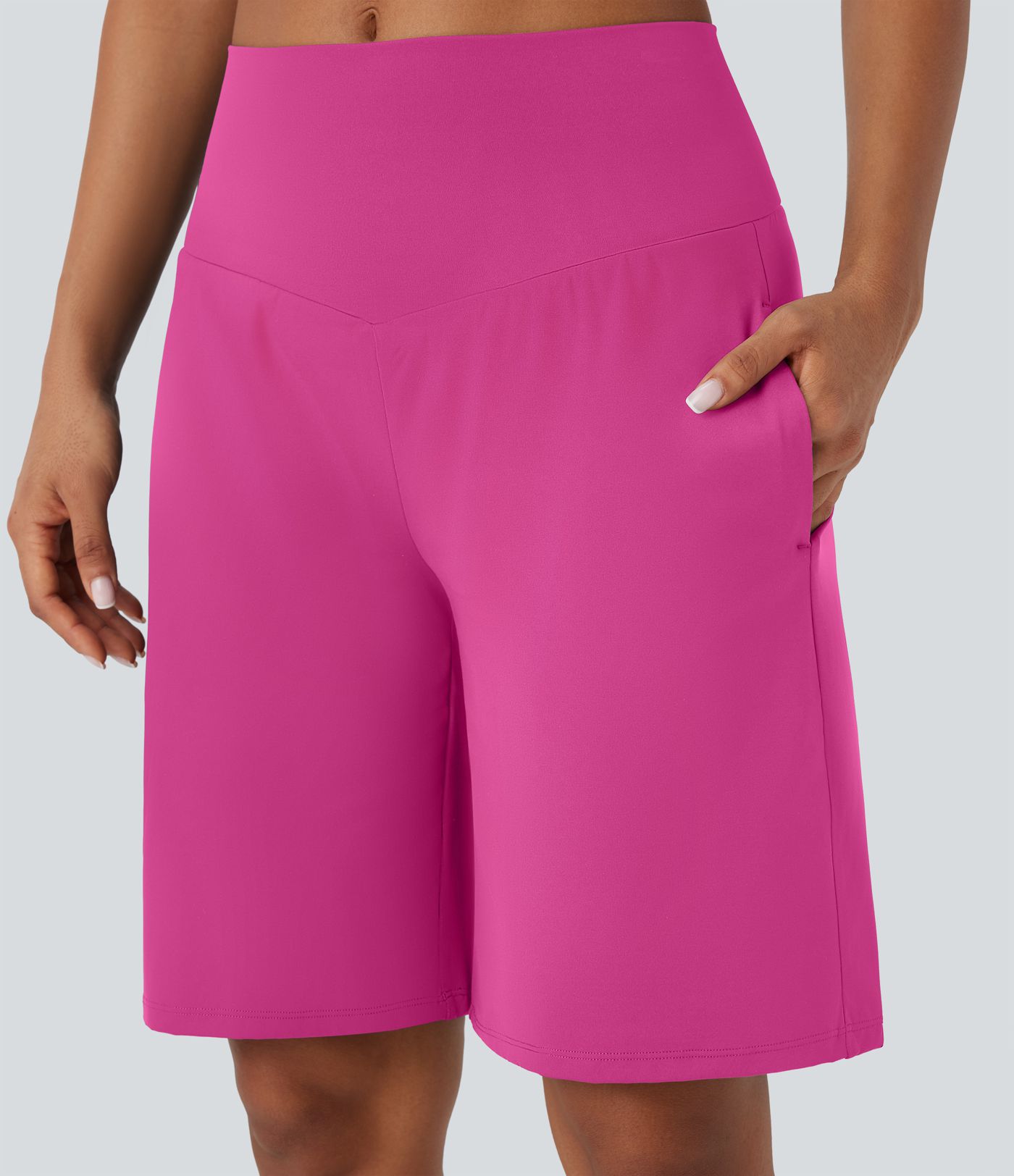 SoftlyZero™ Airy High Waisted Pockets Cool Touch Yoga Bermuda Shorts