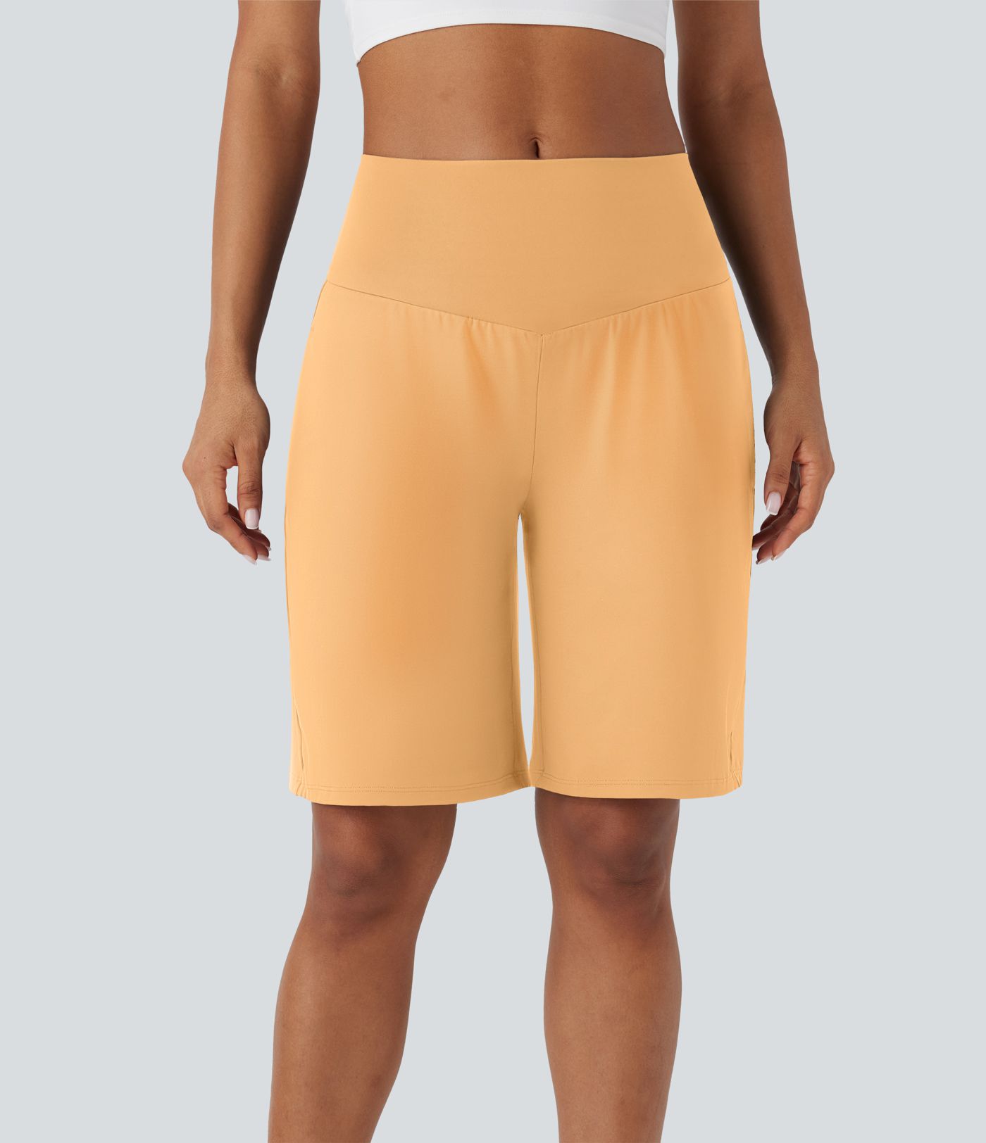 Softlyzero™ Airy Bermuda de yoga taille haute avec poches multiples et toucher frais