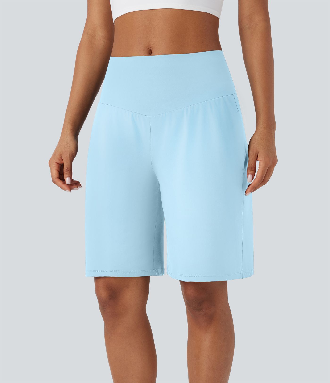 SoftlyZero™ Vzdušné Vysoké Šortky na Jogu s Vreckami a Chladivým Efektom