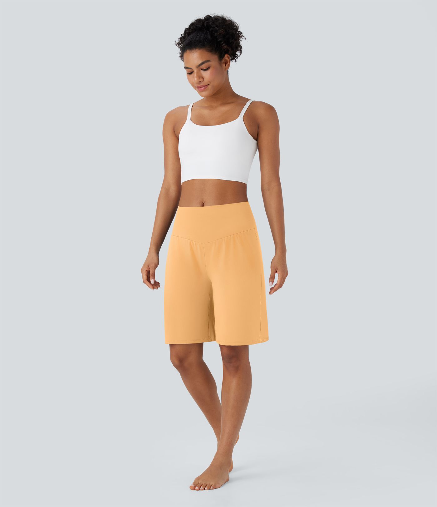 Softlyzero™ Airy Bermuda de yoga taille haute avec poches multiples et toucher frais