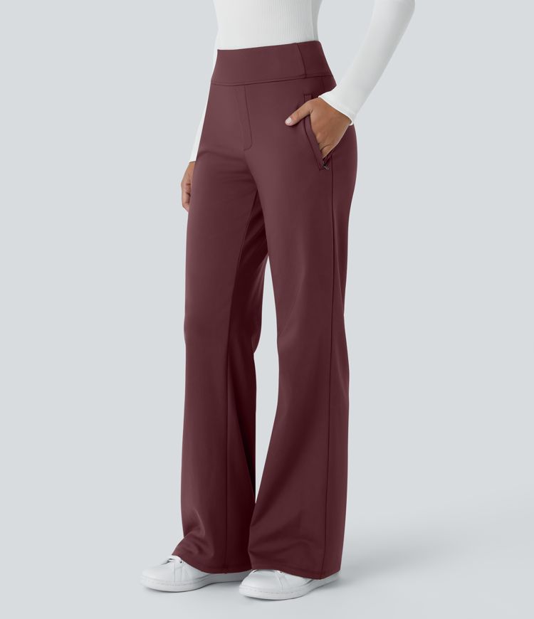 Halara Flex™ Mid Rise Side Zipper Pocket Women Suit Work Flare Pants
