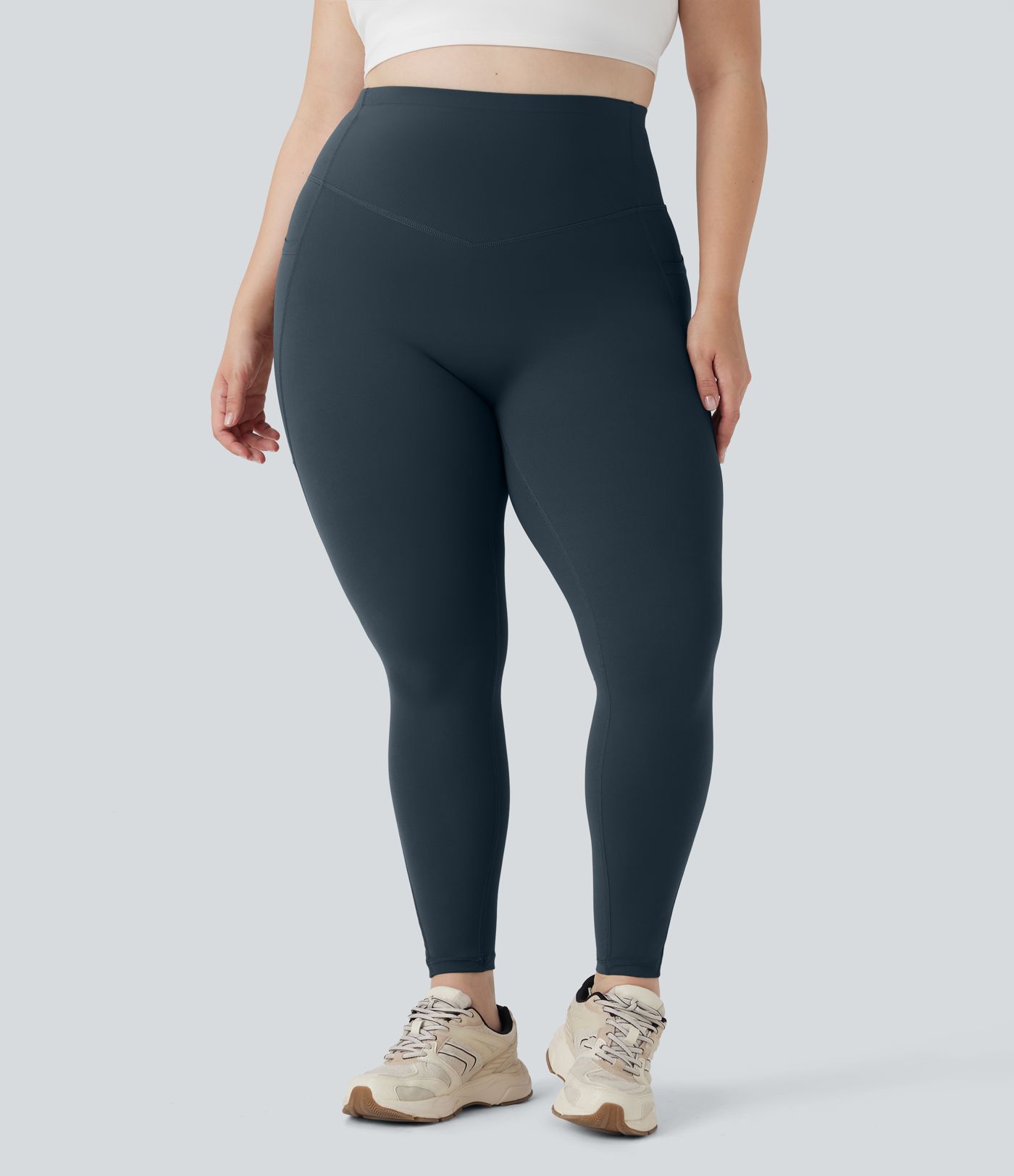 Plus Size Halara UltraSculpt™ High Waisted Butt Lifting Tummy Control Shaping Women Active Leggings with Pockets