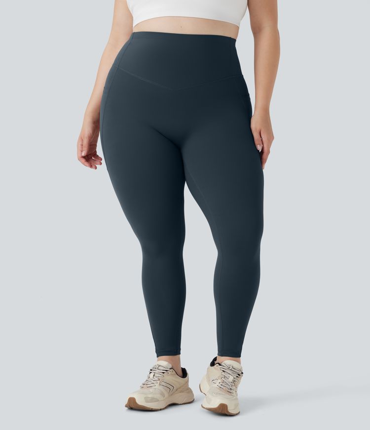 Plus Size Halara UltraSculpt™ High Waisted Butt Lifting Tummy Control Shaping Women Active Leggings with Pockets