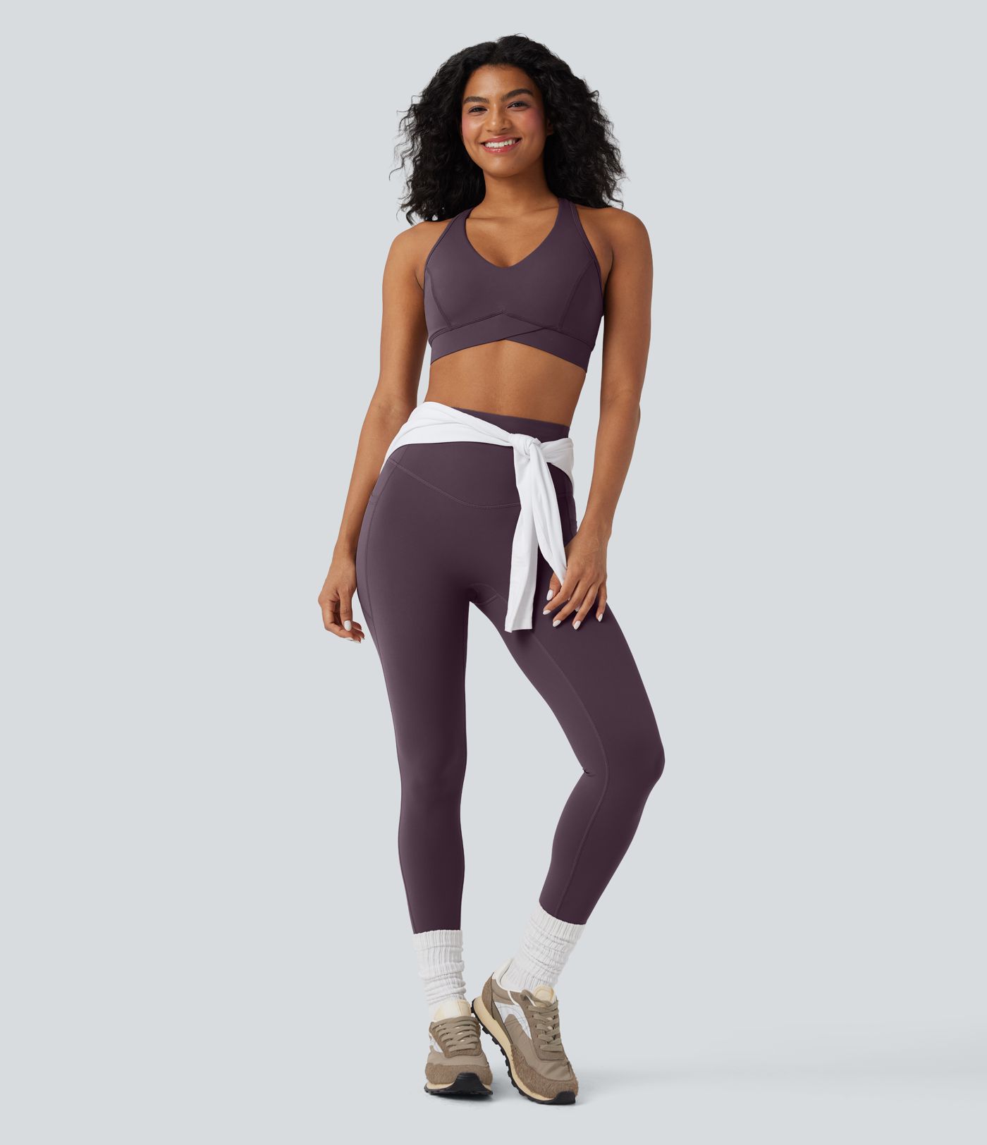 Halara UltraSculpt™ Mittlere Stützfunktion V-Ausschnitt Racerback Trainings-Sport-BH