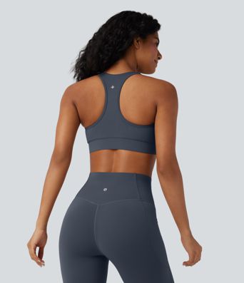 Halara UltraSculpt™ Mittlere Stützfunktion V-Ausschnitt Racerback Trainings-Sport-BH