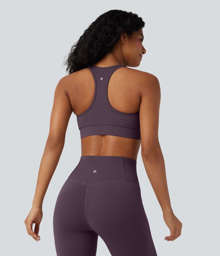 Halara UltraSculpt™ Mittlere Stützfunktion V-Ausschnitt Racerback Trainings-Sport-BH