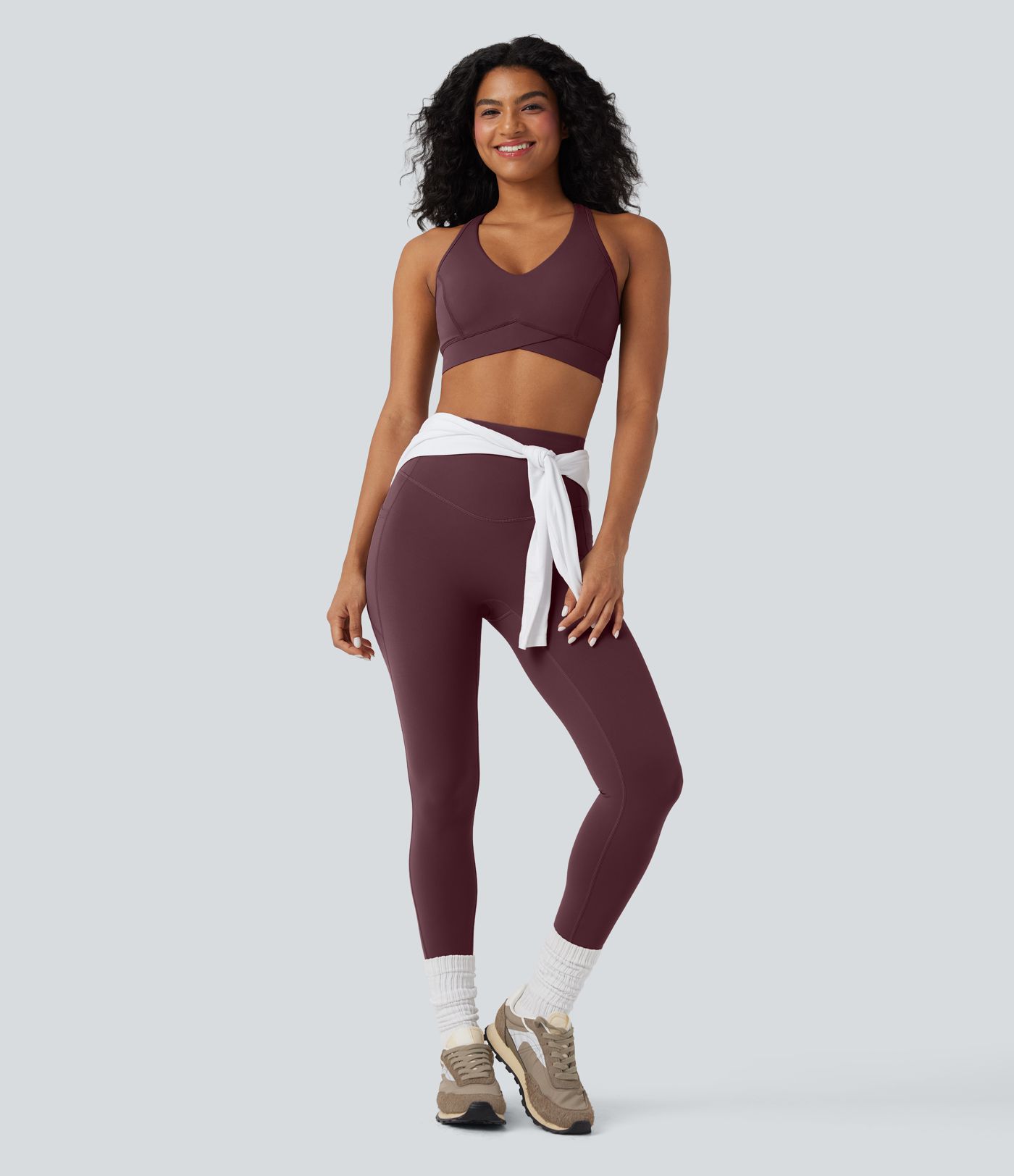 Halara UltraSculpt™ Medium Support V Neck Racerback Training Sports Bra