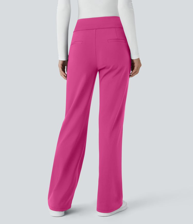 Halara Flex™ Mid Rise Side Zipper Pocket Work Flare Trousers