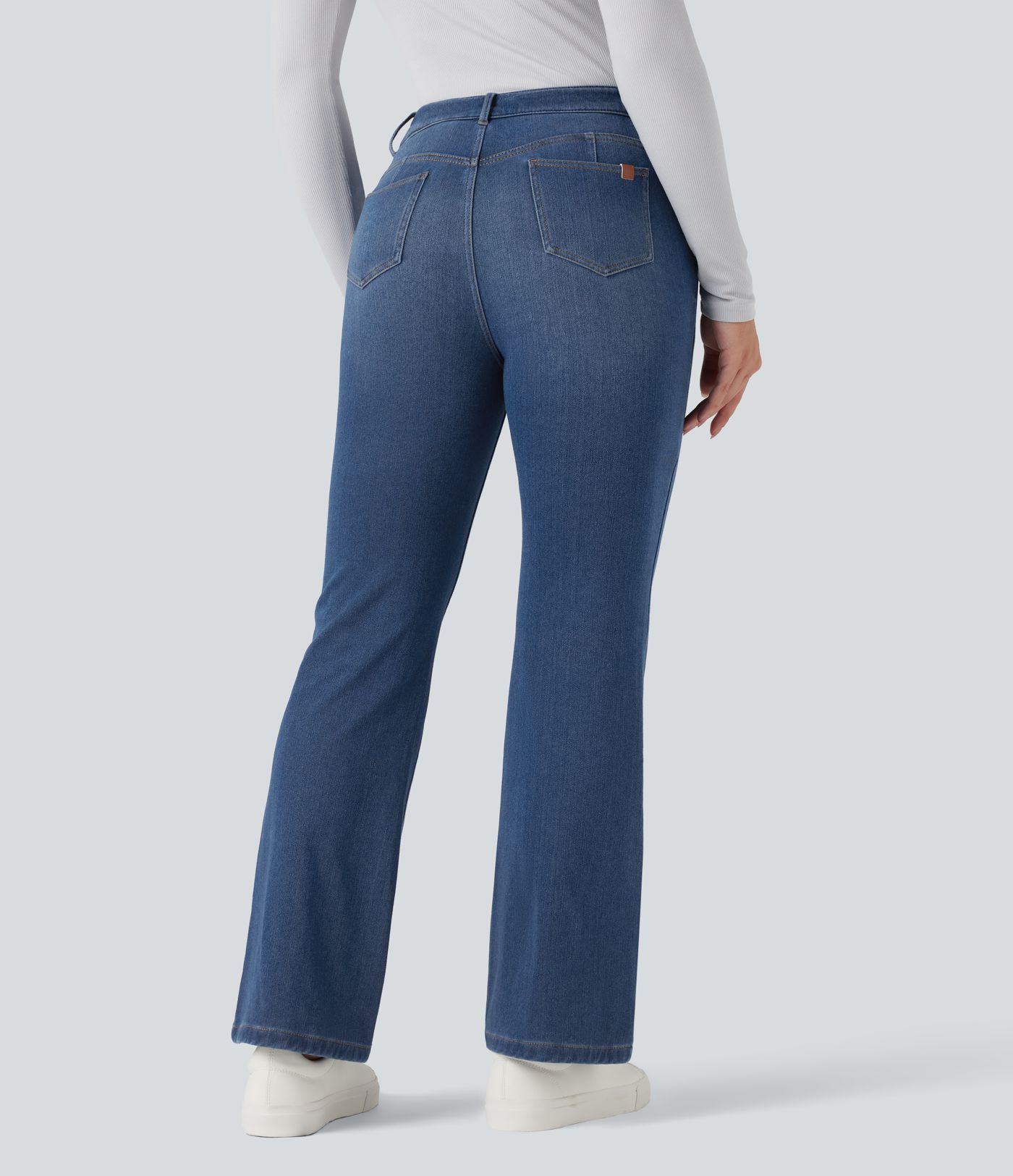 Halara Flex™ Denim Heat Mid Rise Casual Flare Jeans with Pockets