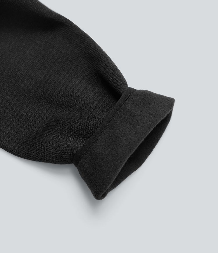 Sweat-shirt polaire de randonnée chiné col montant demi-zip