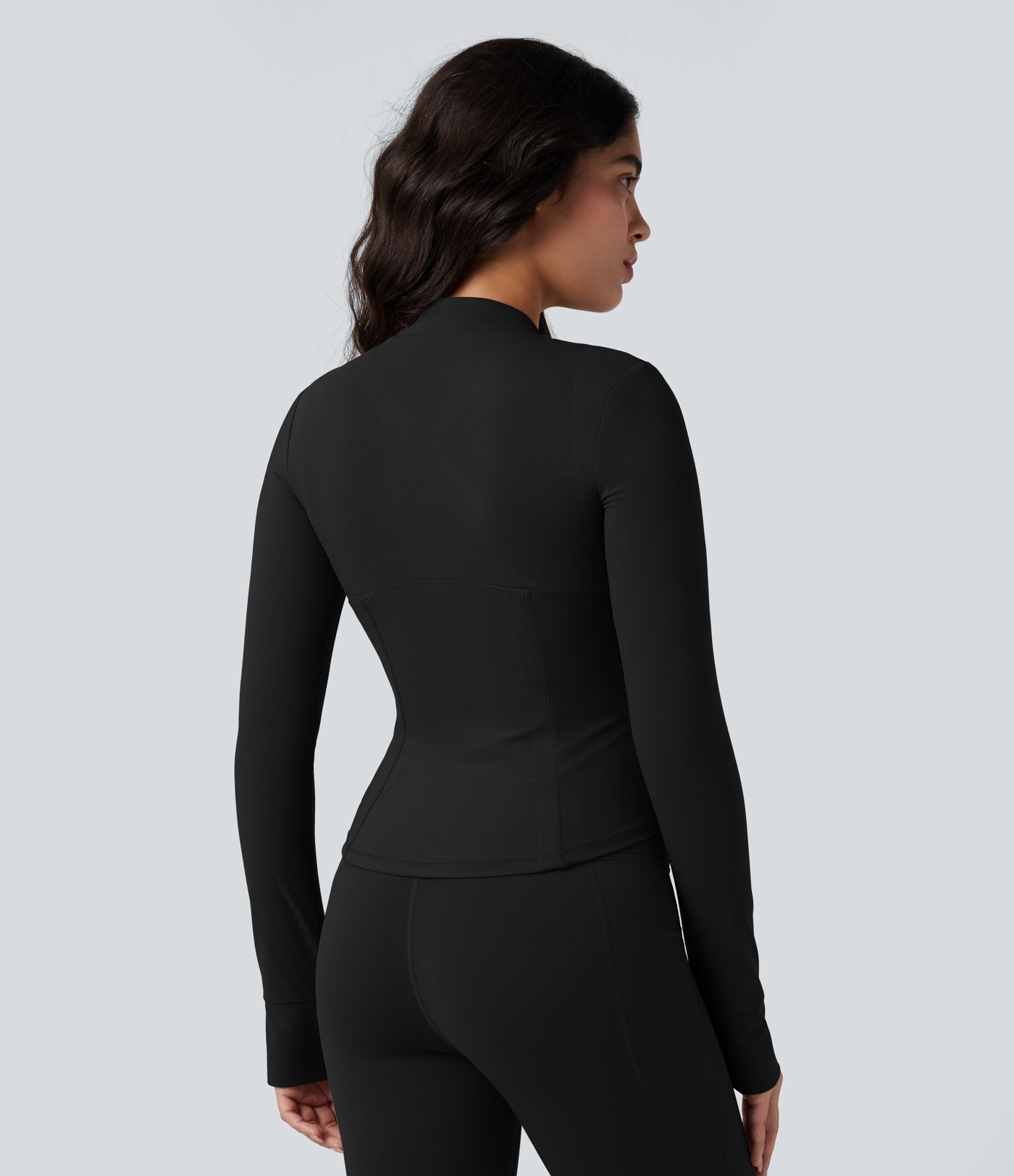 Halara UltraSculpt™ V-neck Push-Up Long Sleeve Thumb Holes Yoga Jacket with Pockets