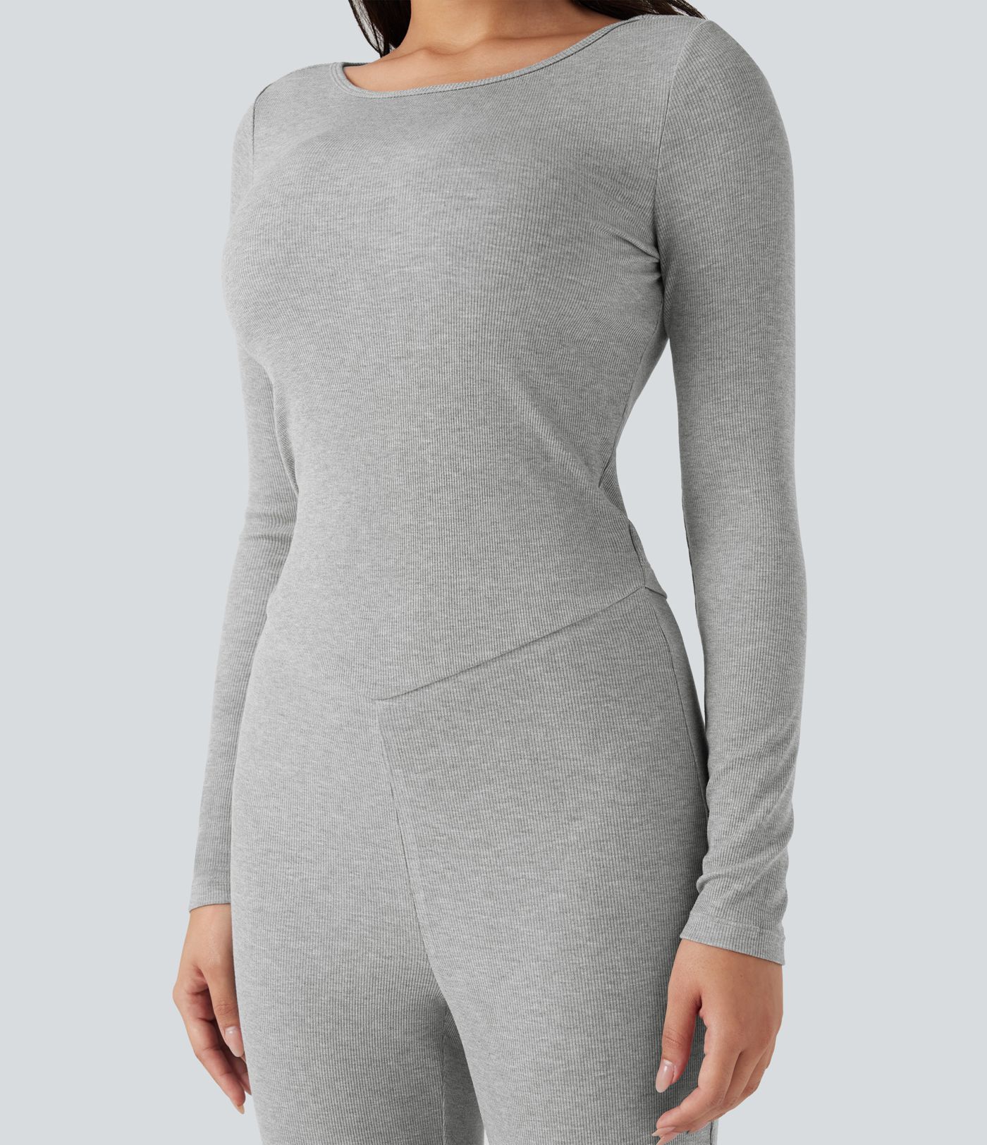 Combinaison côtelée évasée col bateau manches longues ultra-stretch - Easy Peasy