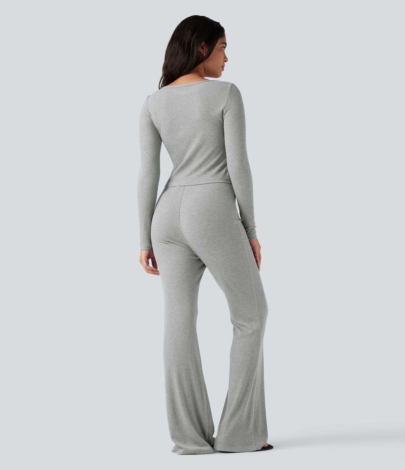 Combinaison côtelée évasée col bateau manches longues ultra-stretch - Easy Peasy