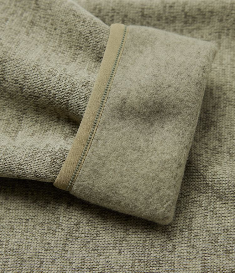 Veste polaire de randonnée chiné col montant manches longues avec fermeture éclair et poches