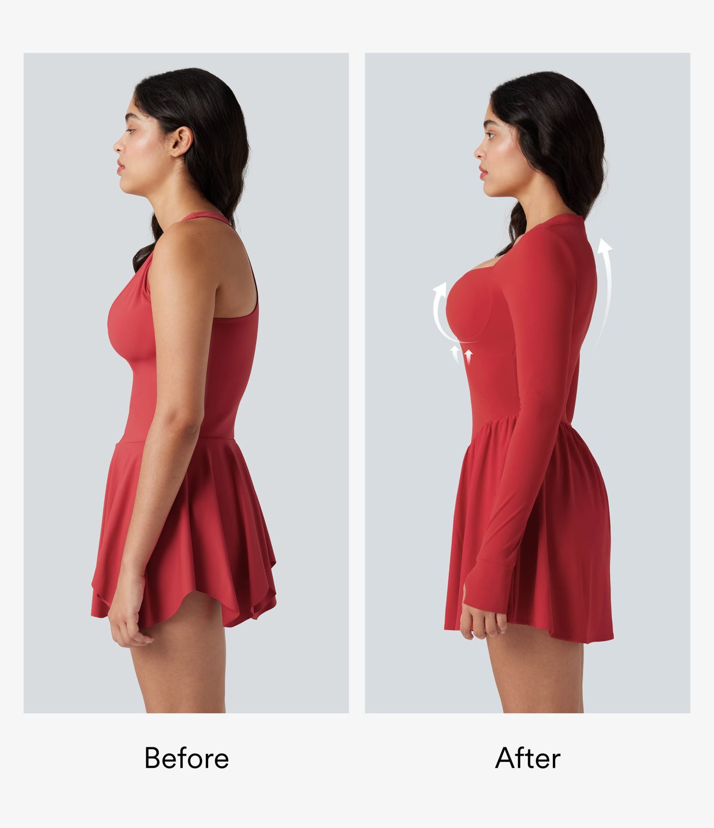 Halara UltraSculpt™ Push-Up Long Sleeve Thumb Hole 2-in-1 Mini Tennis Active Dress with Pocket