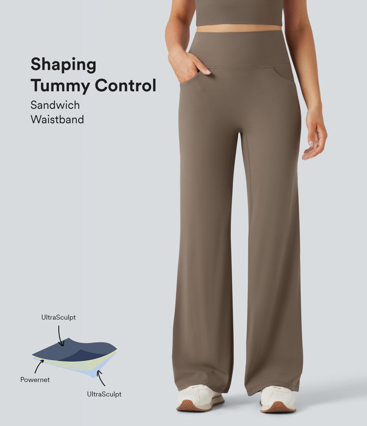 Halara UltraSculpt™ SoCinched High Waisted Tummy Control Straight Leg Yoga Pants with Pockets