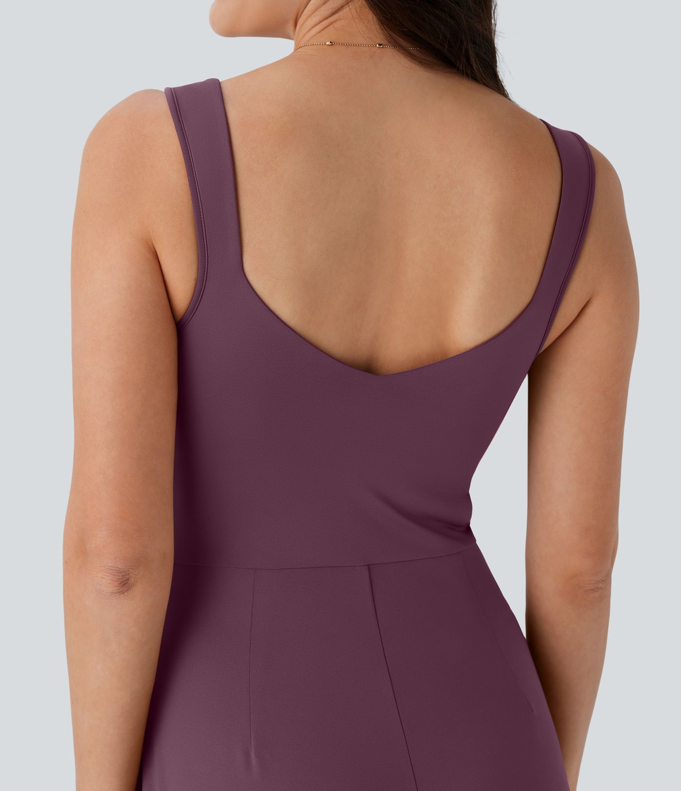 U Back Sleeveless Casual Jumpsuit with Pockets