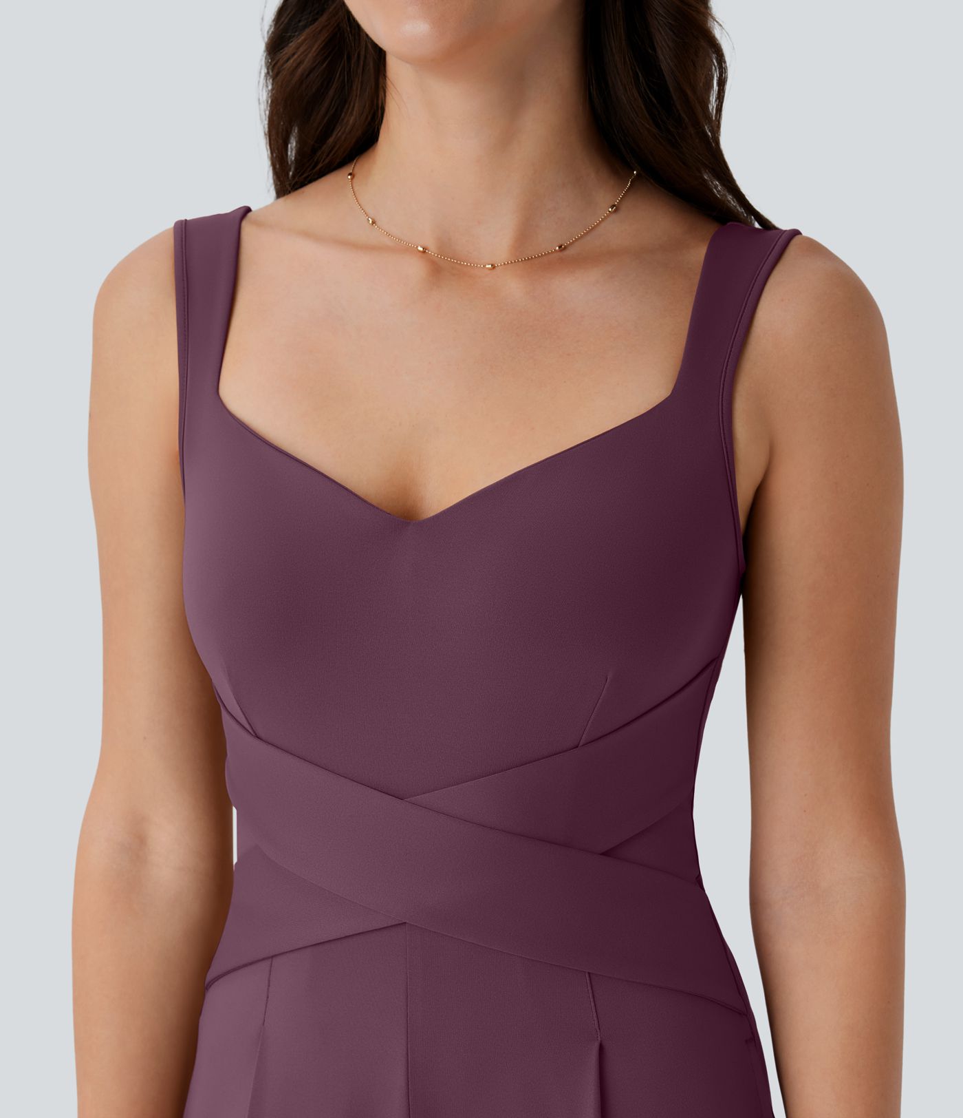 U Back Sleeveless Casual Jumpsuit with Pockets