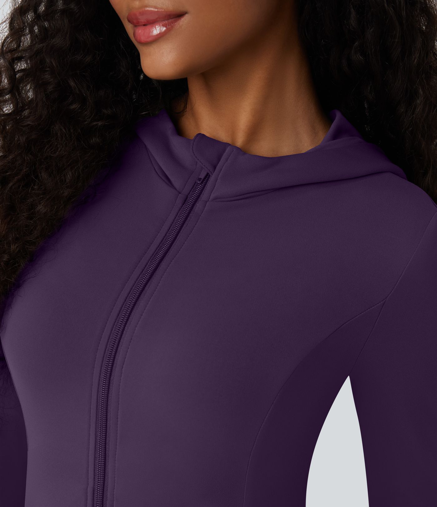 SoftlyZero™ Hooded Long Sleeve Thumb Hole Pleated Jacket with Pockets-UPF50+