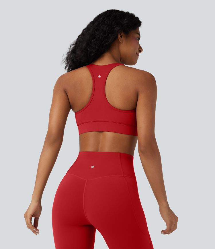 Halara UltraSculpt™ Medium Support V Neck Racerback Training Sports Bra