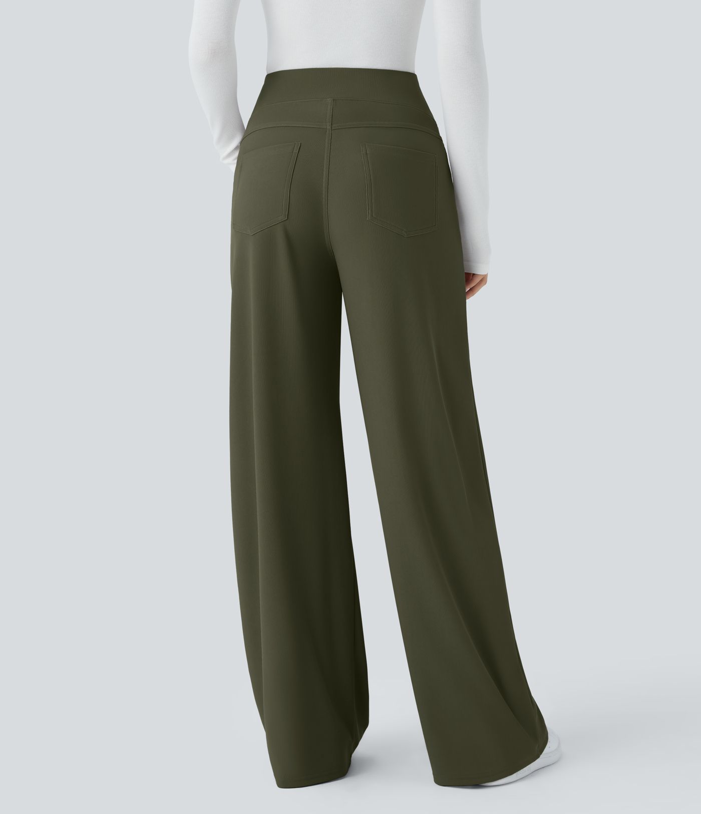 Halara Flex™ High Waisted Tummy Control Pockets Wide Leg Micro Waffle Work Pants