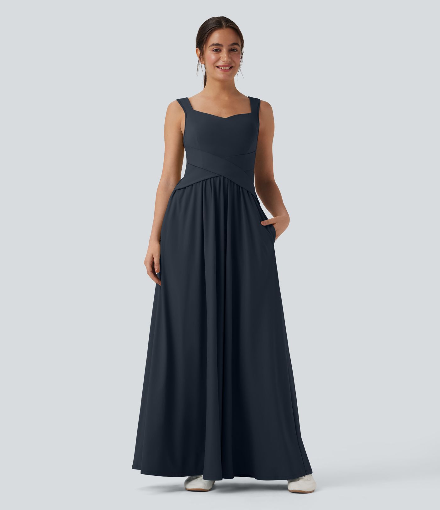Flowy Maxi Casual Dress with Pockets