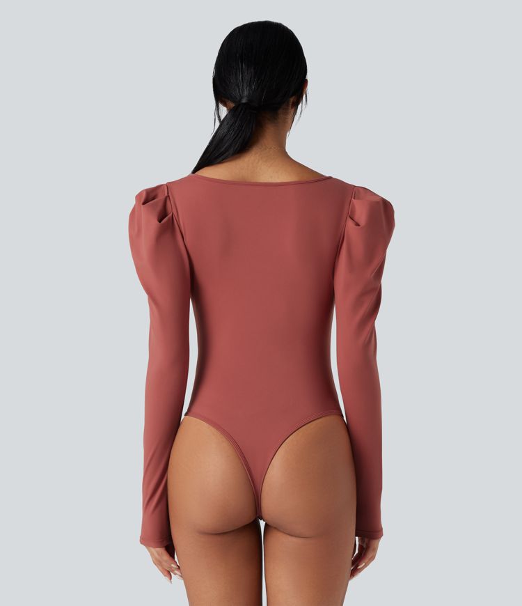 V Neck Long Sleeve Casual Bodysuit