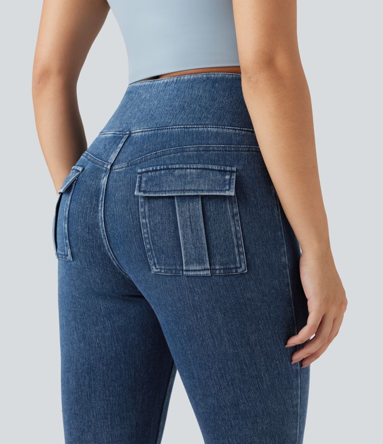 Halara Flex™ High Waisted Tummy Control Denim Casual Leggings with Pockets