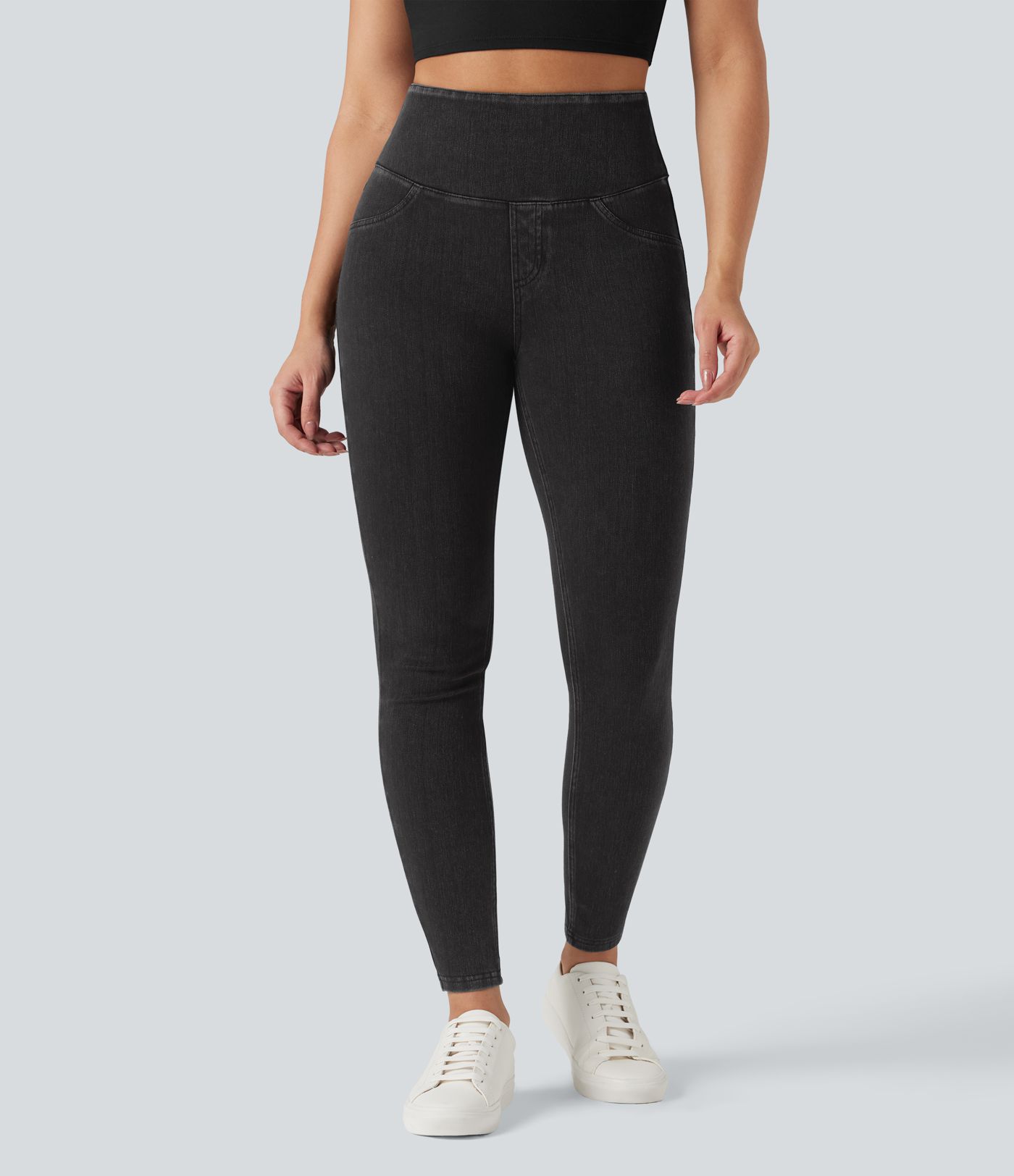 Halara Flex™ High Waisted Tummy Control Denim Casual Leggings with Pockets