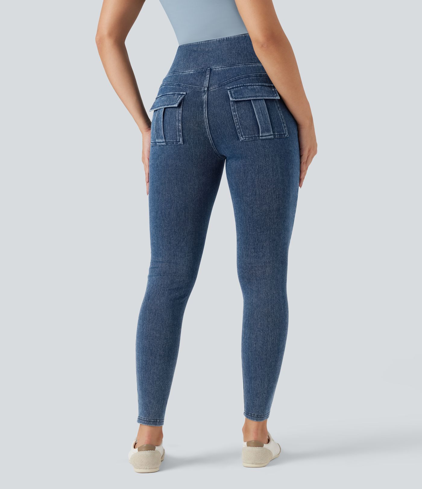 Halara Flex™ High Waisted Tummy Control Denim Casual Leggings with Pockets