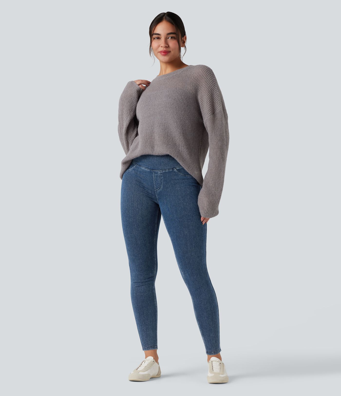 Halara Flex™ High Waisted Tummy Control Denim Casual Leggings with Pockets