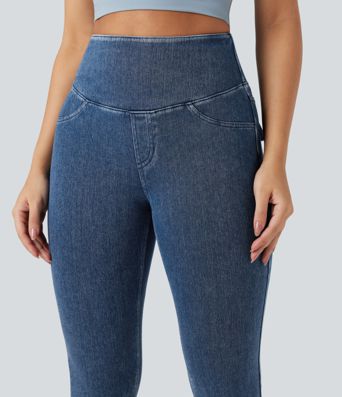 Halara Flex™ High Waisted Tummy Control Denim Casual Leggings with Pockets