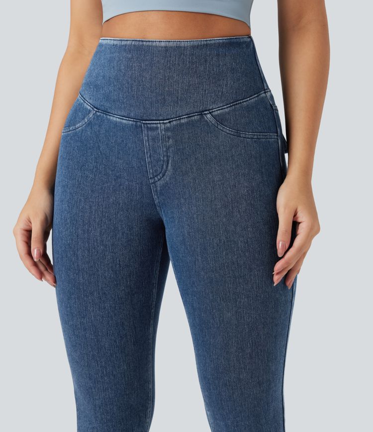 Halara Flex™ High Waisted Tummy Control Denim Casual Leggings with Pockets