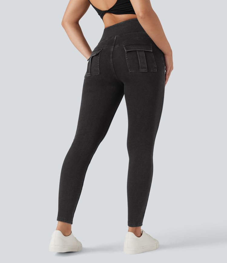 Halara Flex™ SoCinched High Waisted Tummy Control Denim Casual Leggings with Pockets