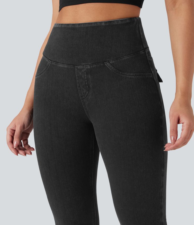 Halara Flex™ High Waisted Tummy Control Denim Casual Leggings with Pockets