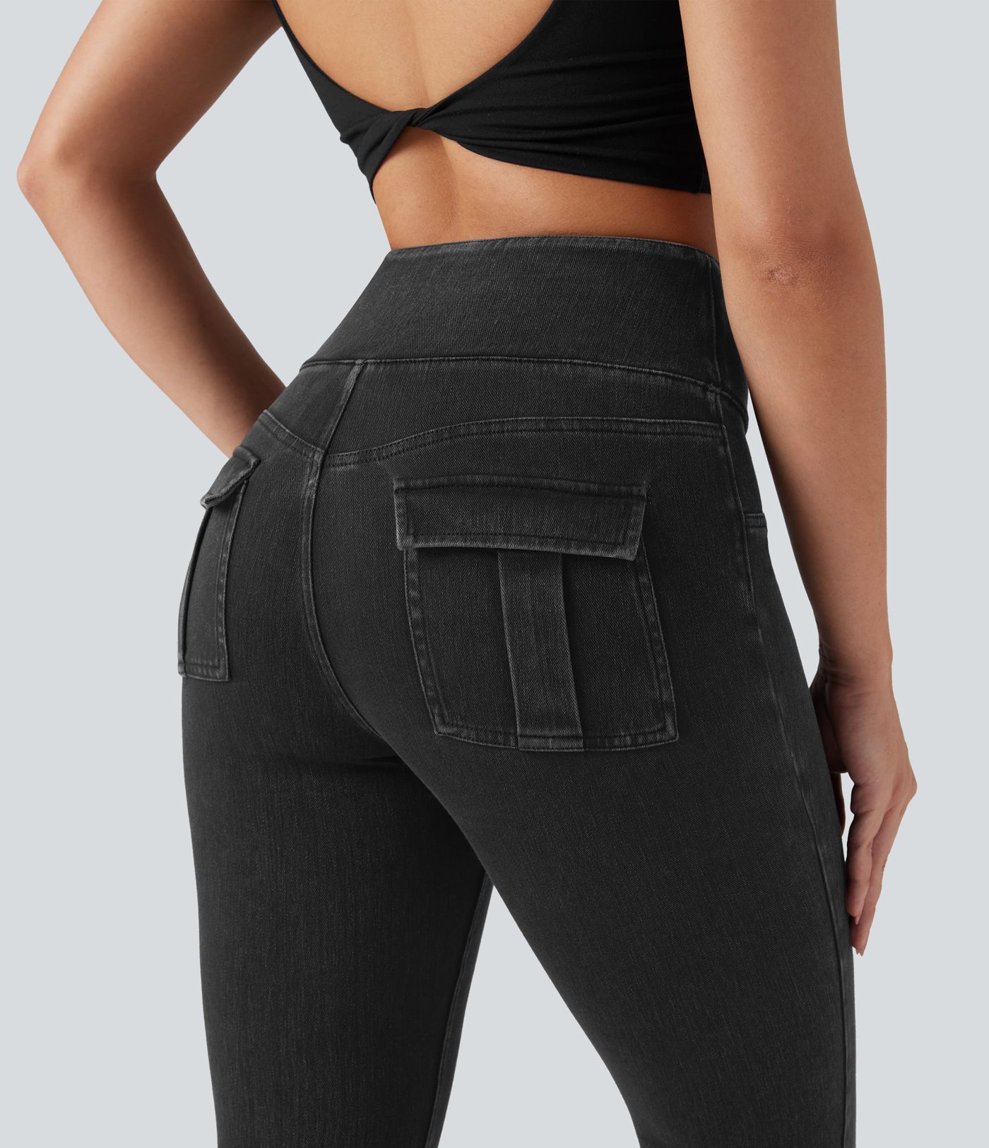 Halara Flex™ High Waisted Tummy Control Denim Casual Leggings with Pockets