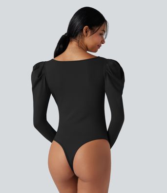 V Neck Long Sleeve Casual Bodysuit