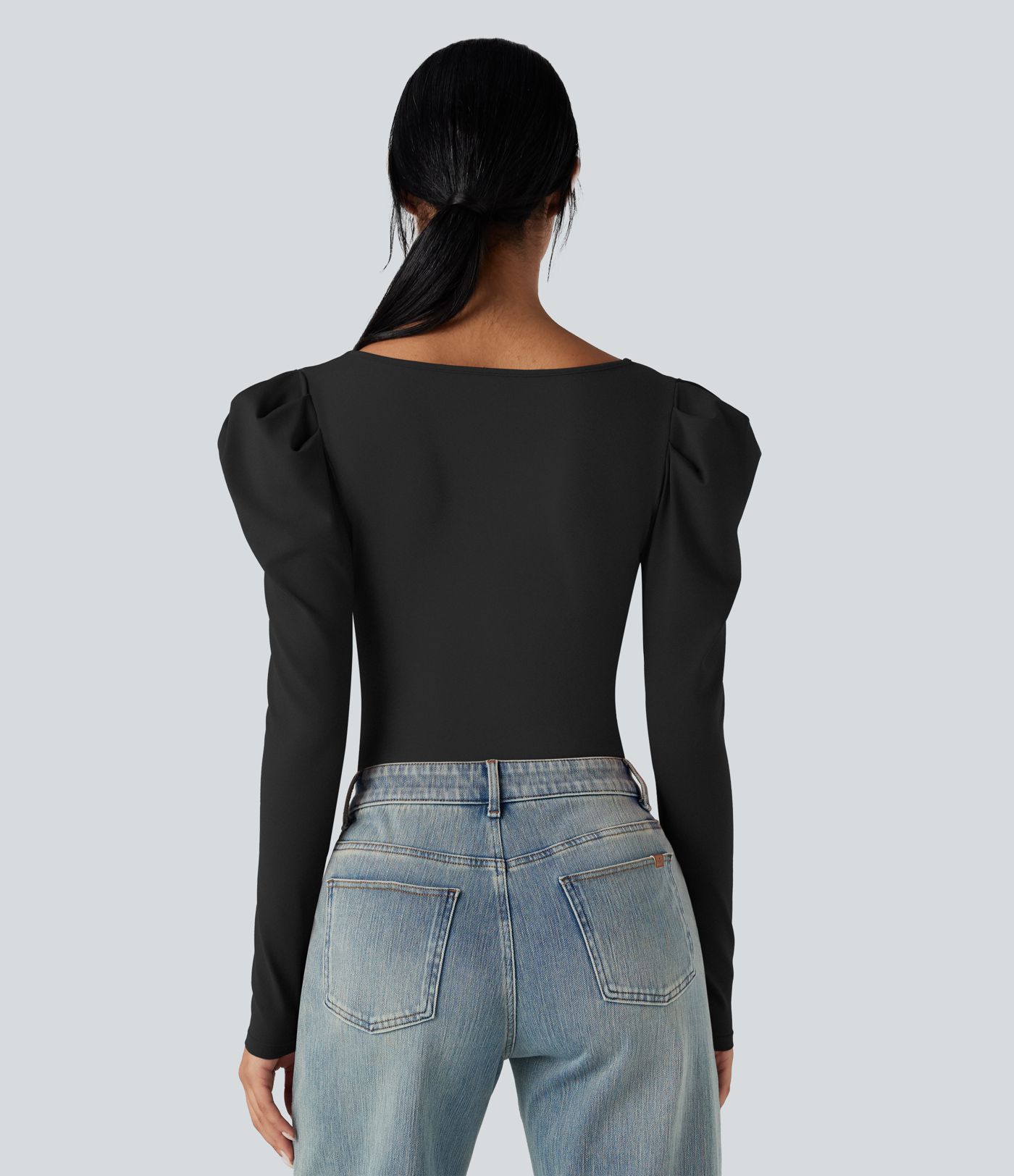 V Neck Long Sleeve Casual Bodysuit