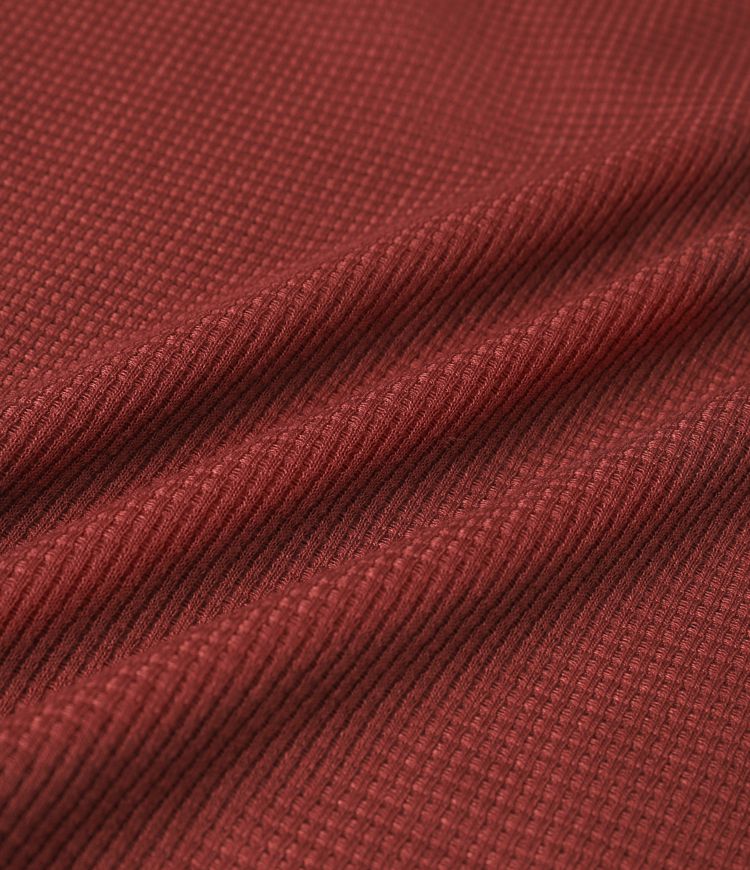 Hooded Henley Long Sleeve Waffle Casual Top