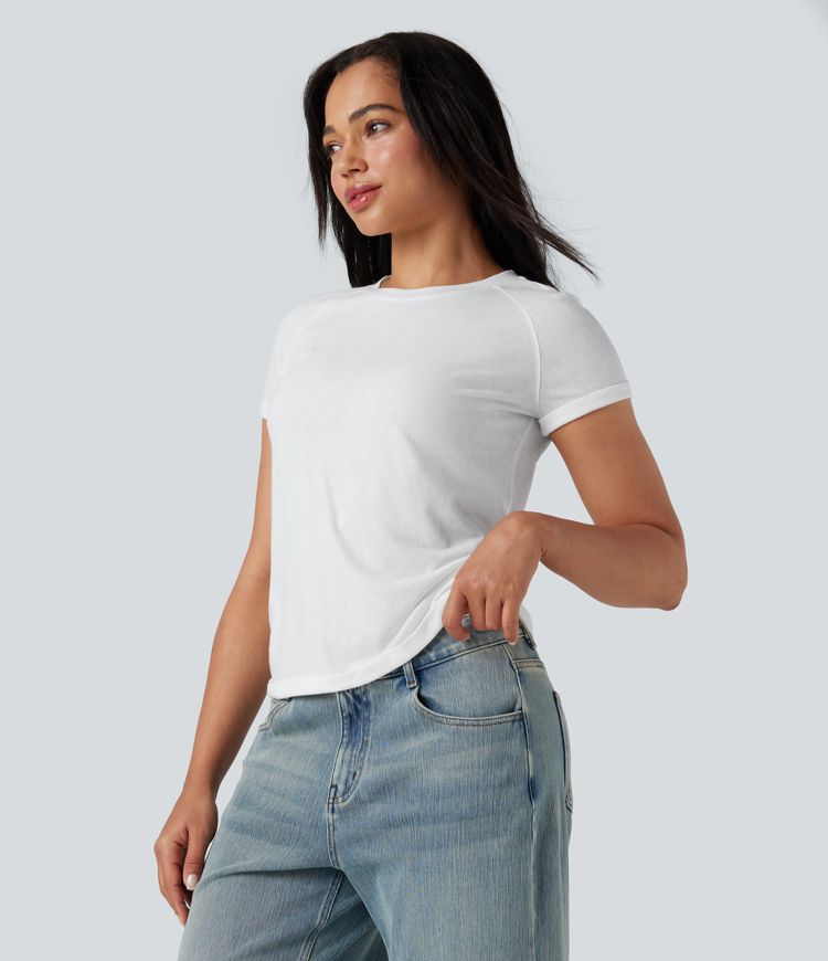 Round Neck Short Sleeve Casual T-Shirt