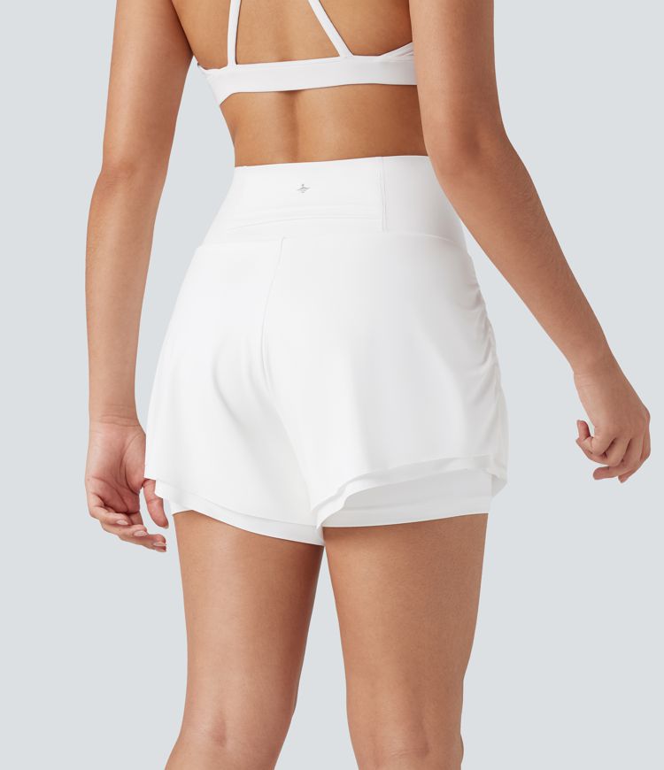 SoftlyZero™ Airy High Waisted Tummy Control 2-in-1 Cool Touch Yoga Shorts 5'' with Pockets