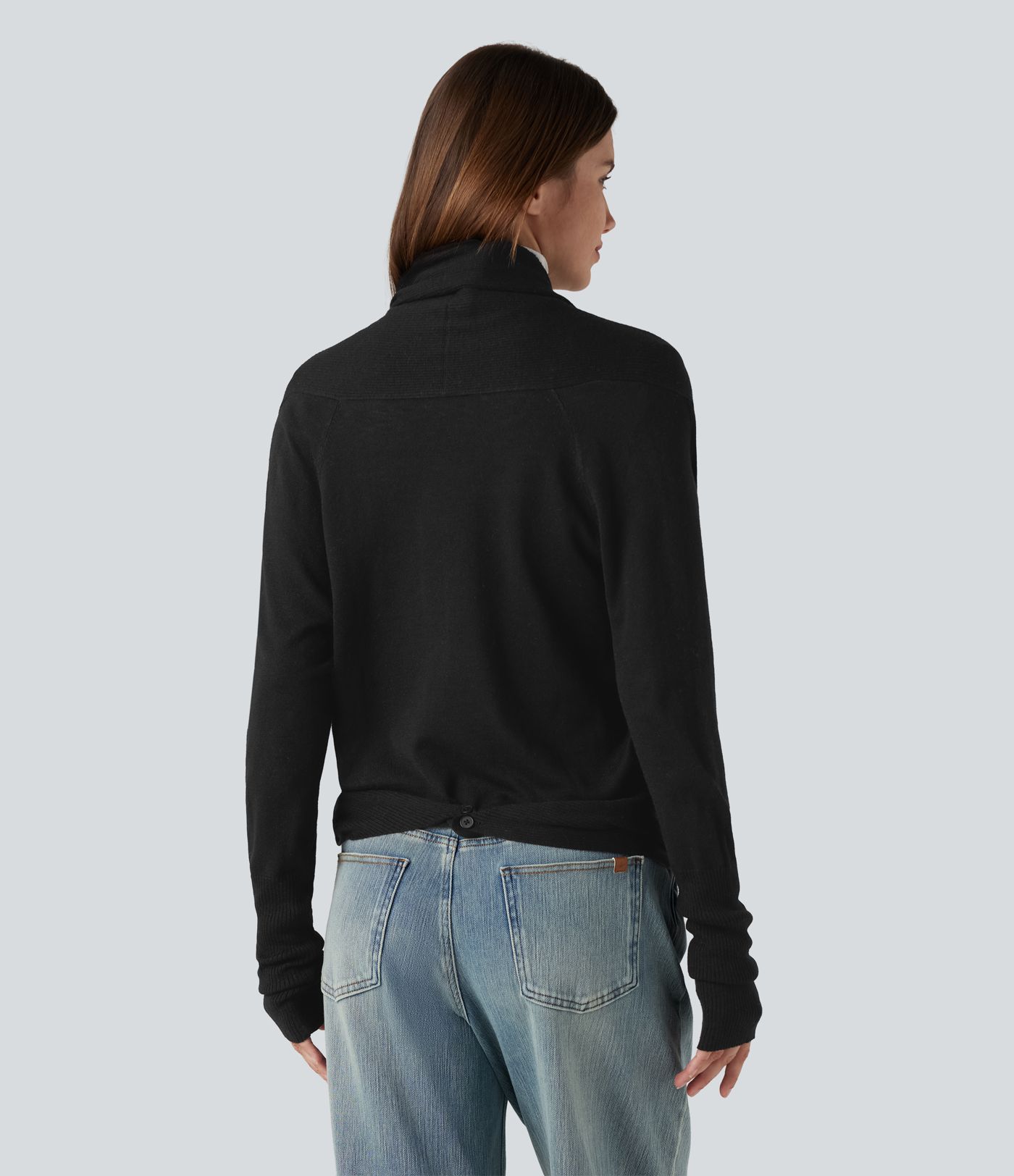 Lässiger Wickel-Cardigan mit Langarm​