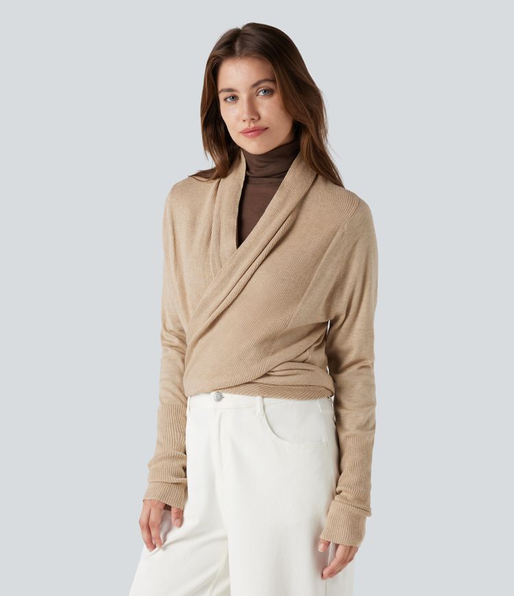 Long Sleeve Wrapped Casual Cardigan