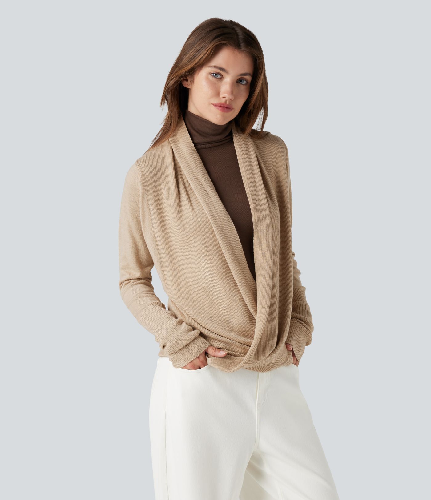 Long Sleeve Wrapped Casual Cardigan