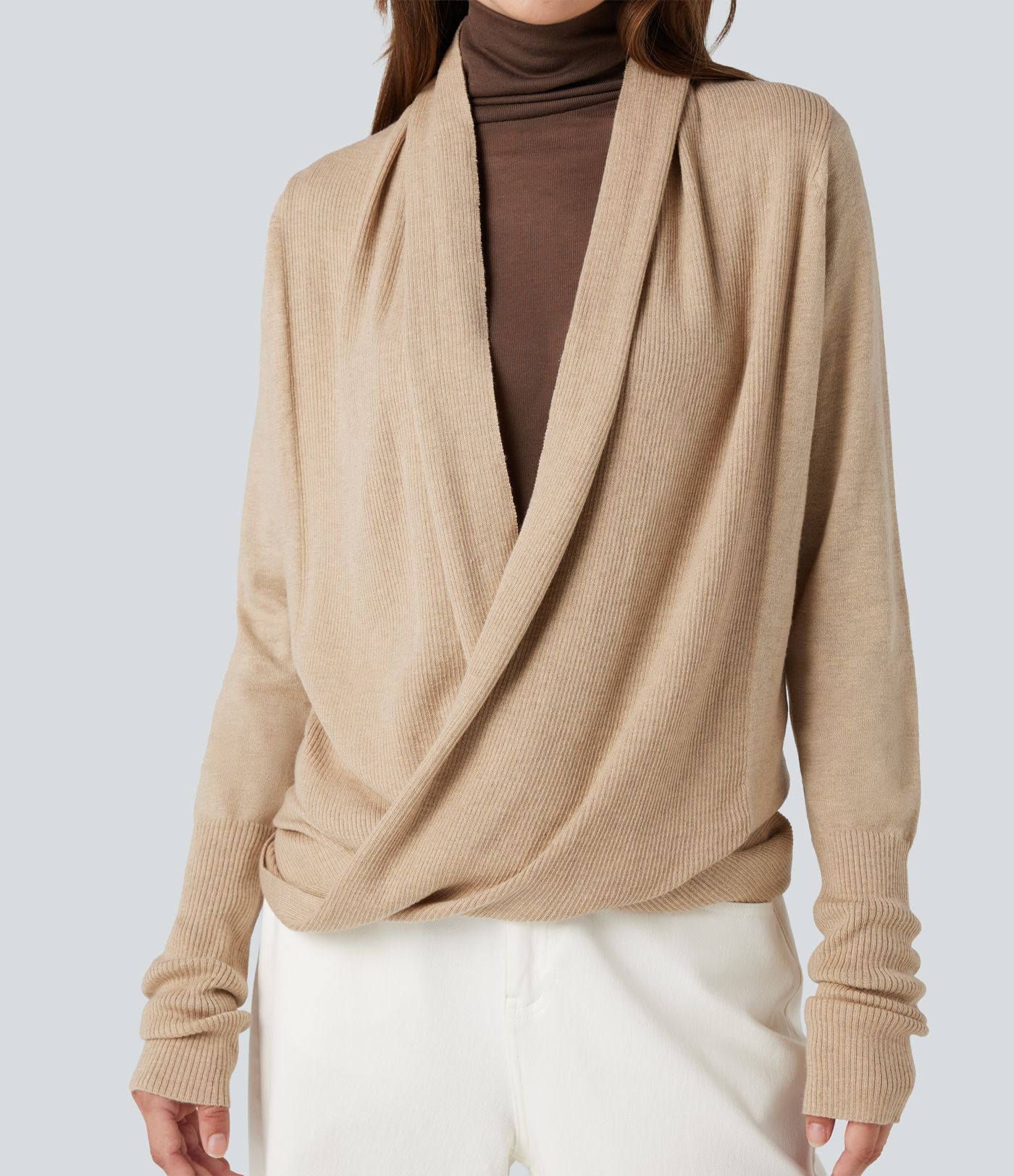 Long Sleeve Wrapped Casual Cardigan